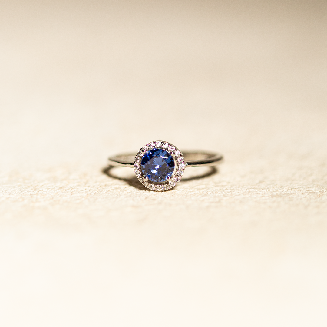 Cubic Zirconia Navy | Solid 925 Sterling Silver Ring