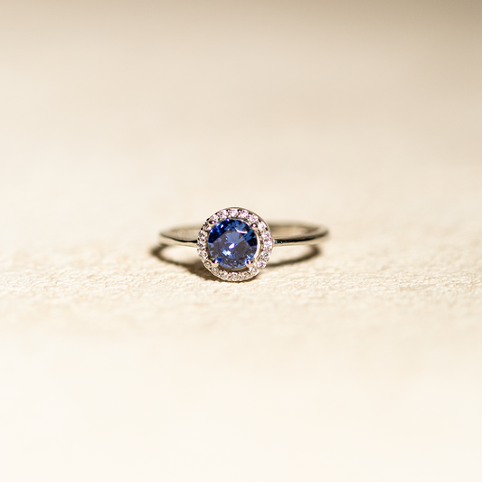 Cubic Zirconia Navy | Solid 925 Sterling Silver Ring