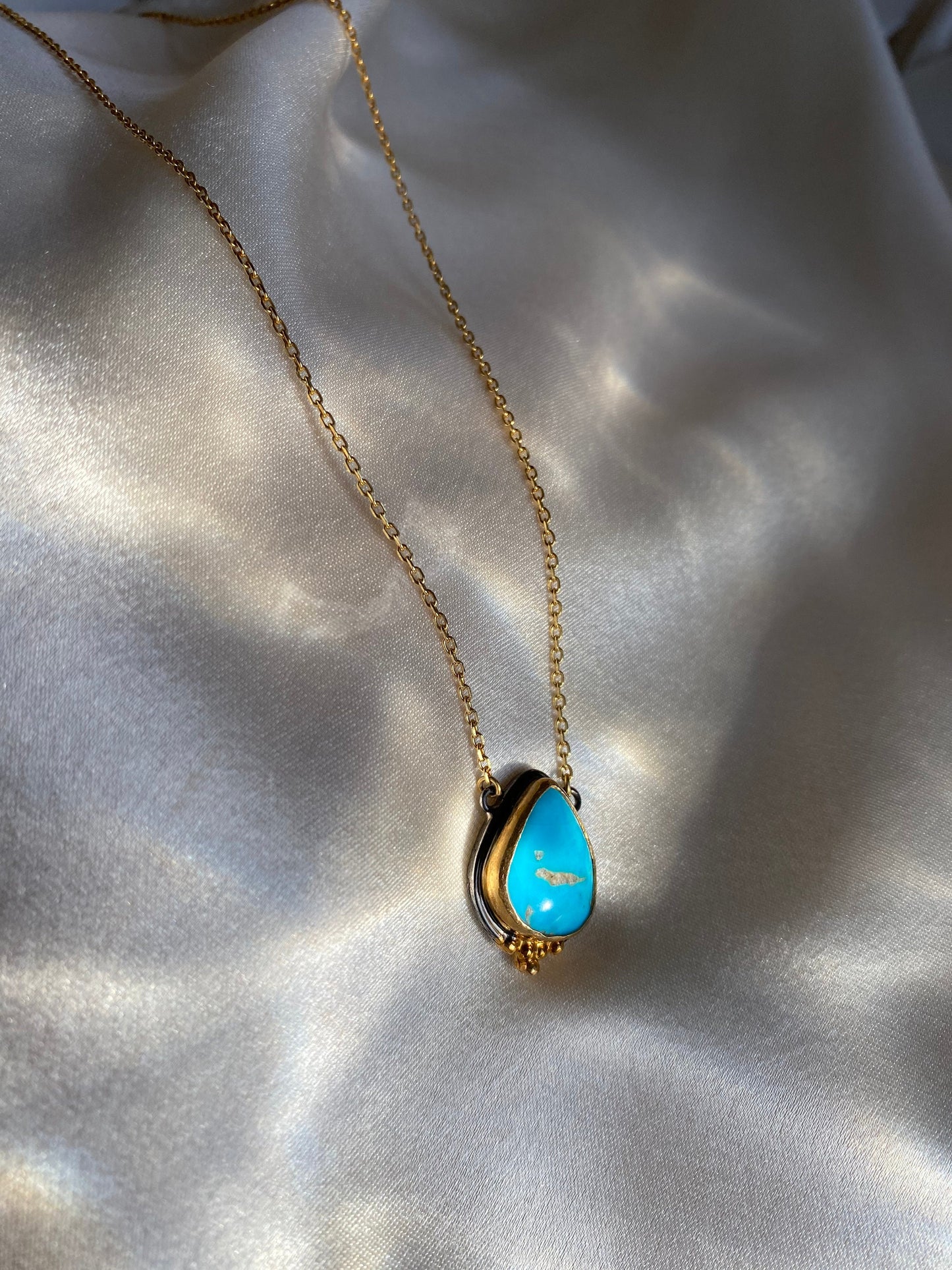 Authentic Turquoise Necklace | Natural Stone Art Deco Handmade Necklace | Authentic Sterling Silver Gemstone Necklace | Gift for her | Boho