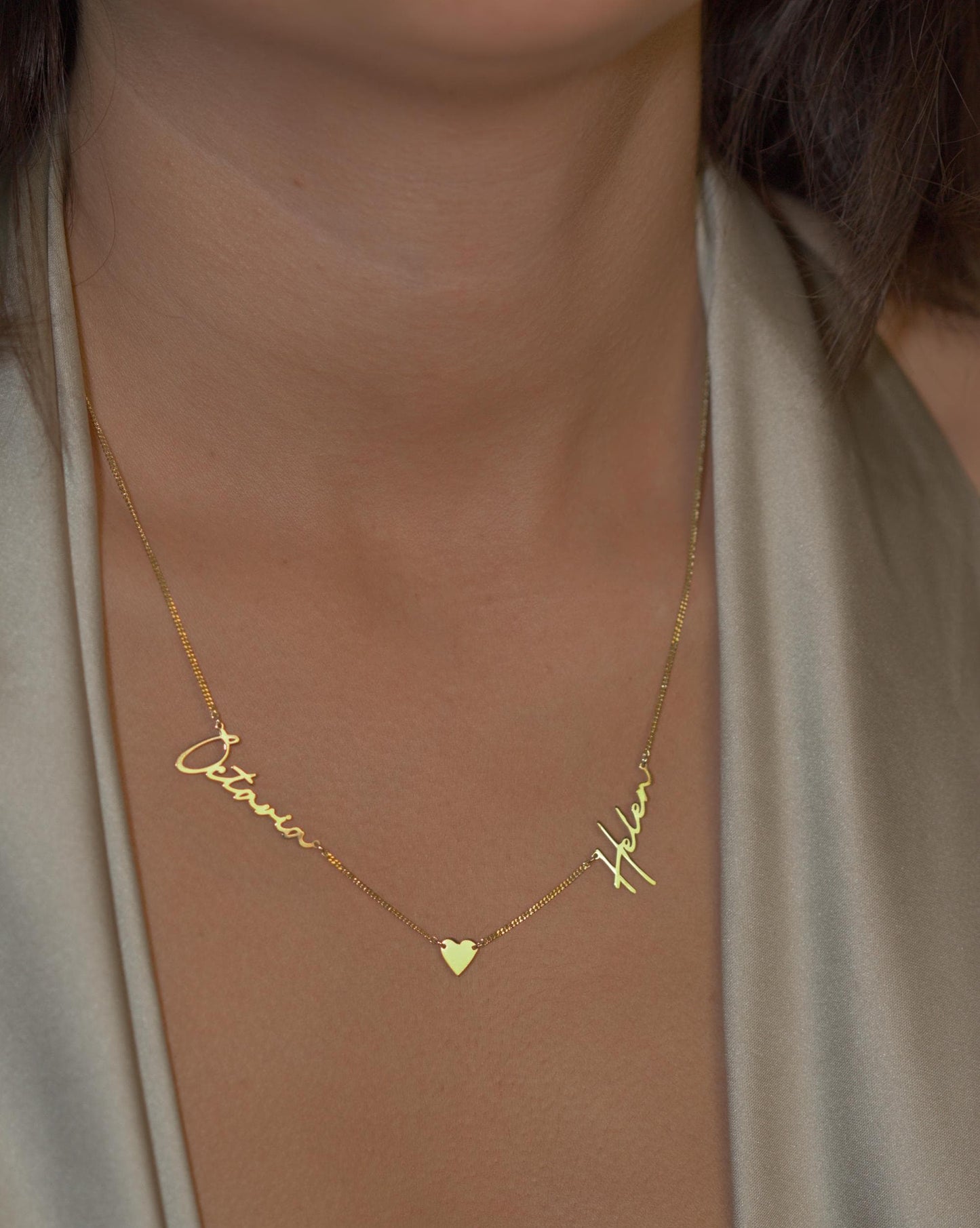 Sterling Silver Multiple Name Necklace | Two , Three Name Necklace | Kids Family Name Necklace | Christmas Gift For Mothers | Gift For Her