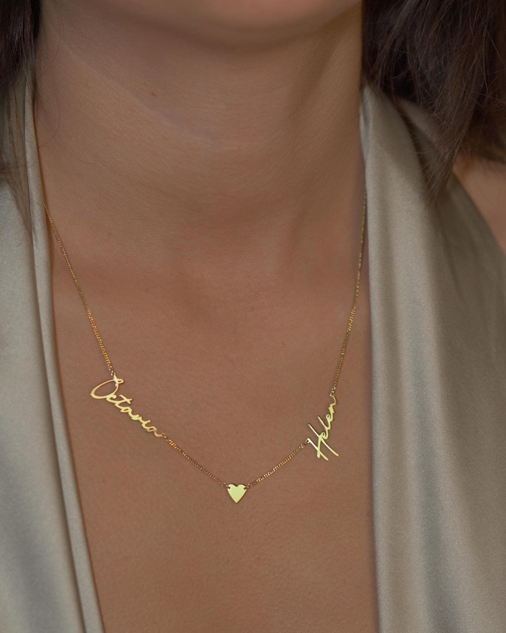 Sterling Silver Multiple Name Necklace | Two , Three Name Necklace | Kids Family Name Necklace | Christmas Gift For Mothers | Gift For Her