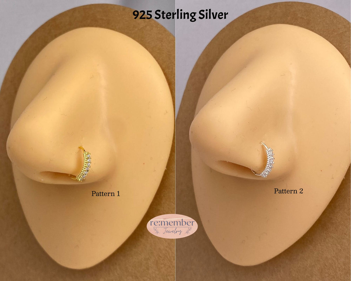 Sterling Silver Gold Hoop Nose Ring | 3 Ball Nose Ring | 925 Sterling Silver Nose Ring | Seamless Nose Ring | Indian Hoop Nose Ring