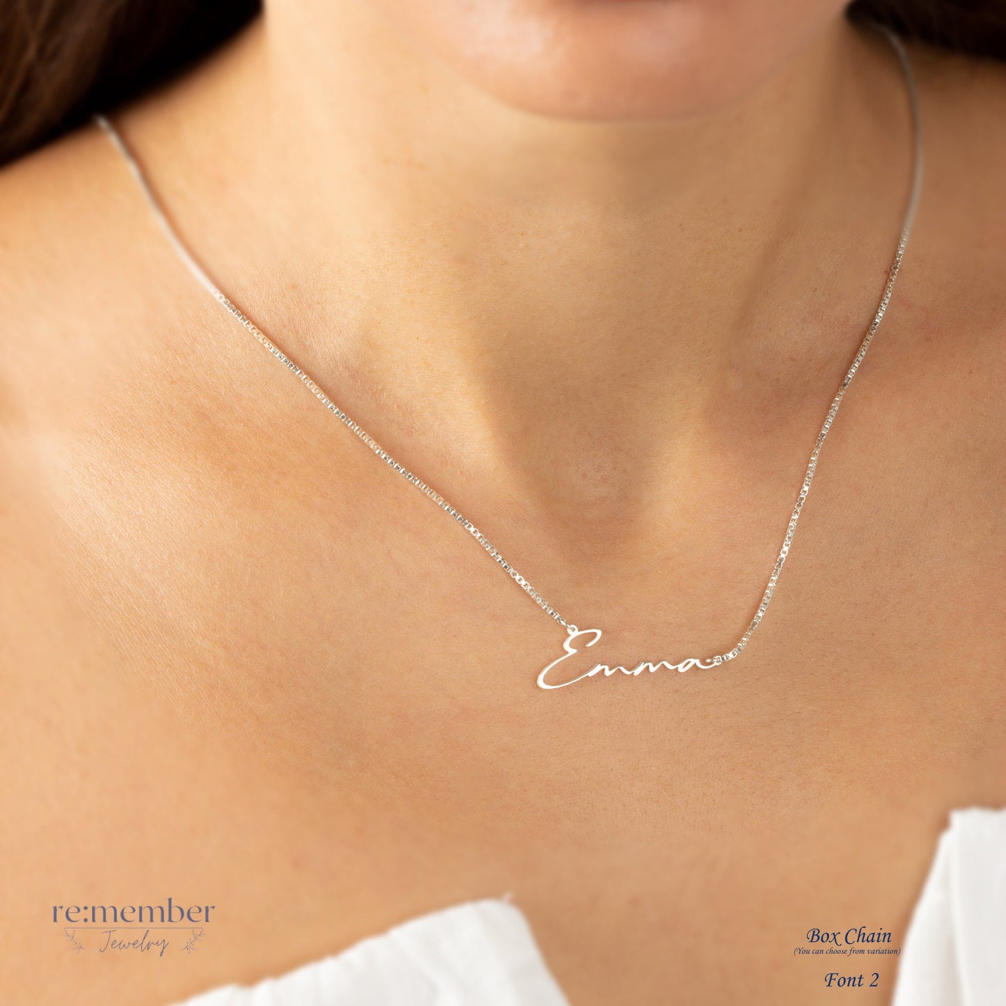 Sterling Silver Minimalist Name Necklace | Custom Name Necklace | Personalised Name Necklace | Custom Nameplate Necklace | Valentines Gift