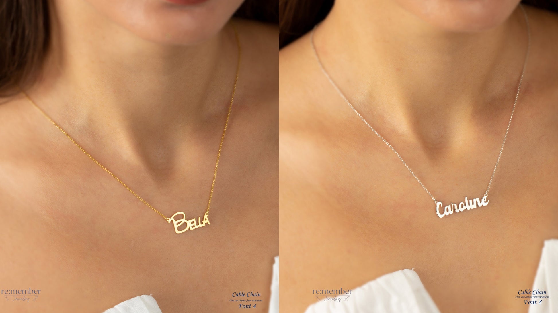Sterling Silver Minimalist Name Necklace | Custom Name Necklace | Personalised Name Necklace | Custom Nameplate Necklace | Valentines Gift
