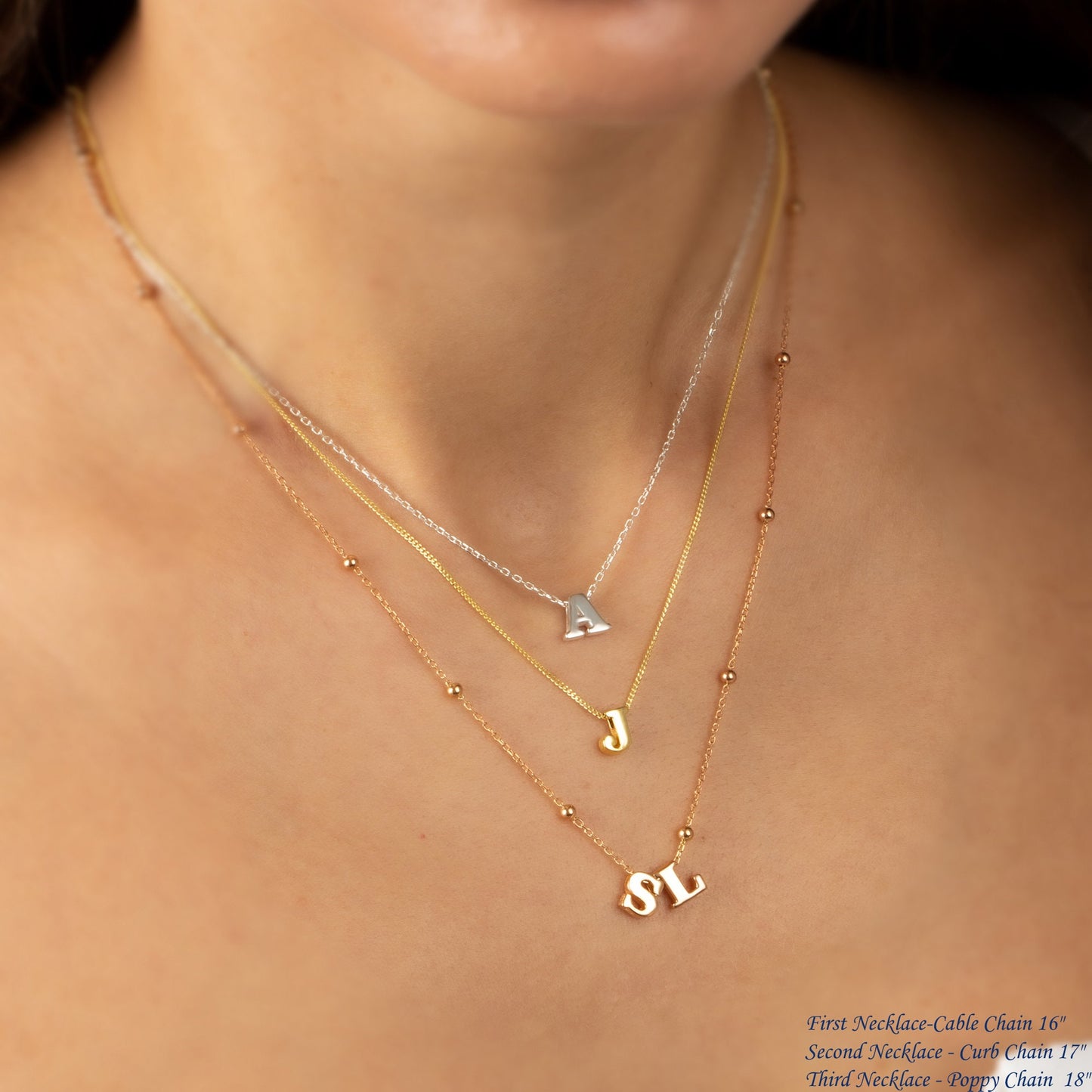 Personalized Dainty initial Necklace | Custom Letter Necklace | Tiny initial Charm in Silver , Gold Rose | Delicate letter | Gift for Her