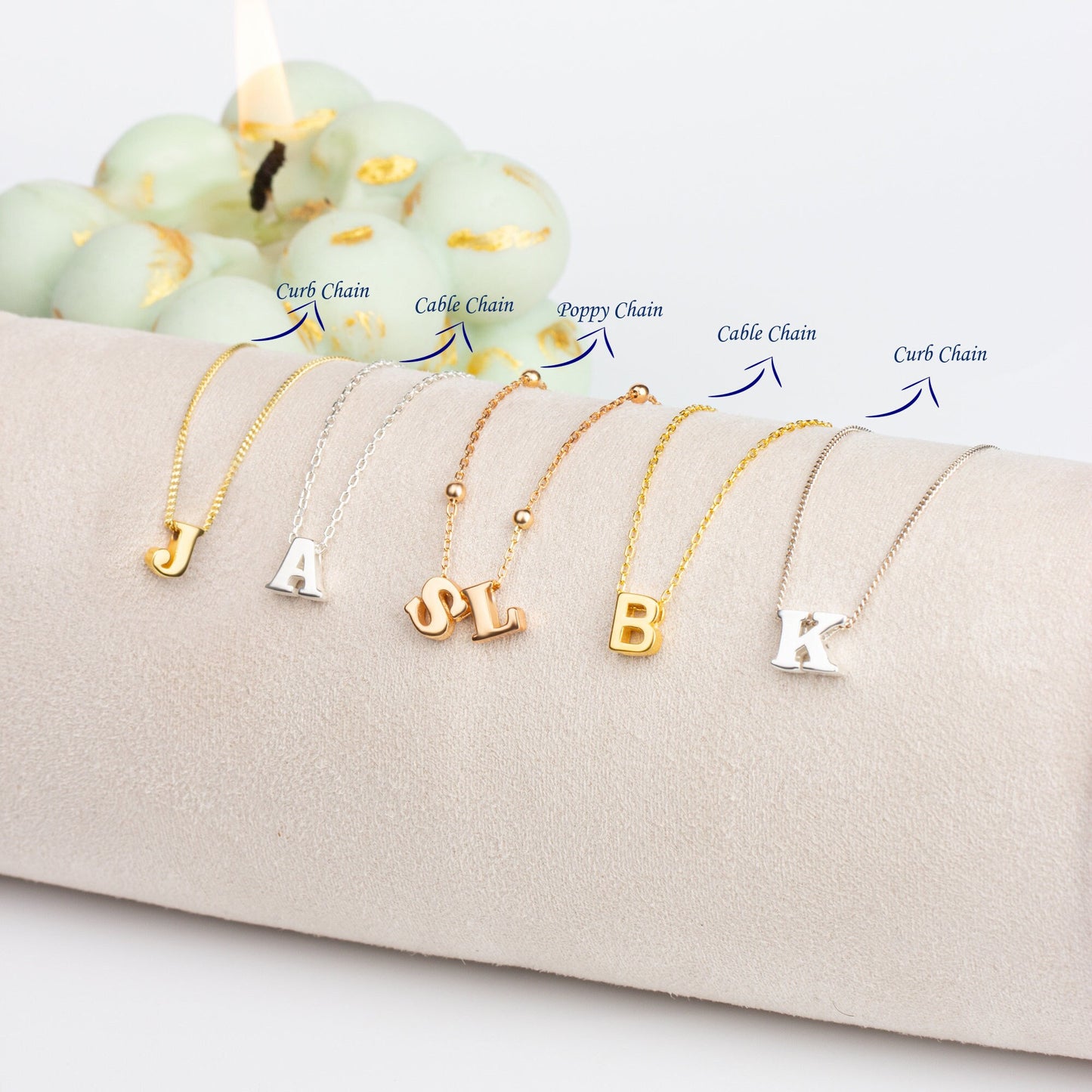 Personalized Dainty initial Necklace | Custom Letter Necklace | Tiny initial Charm in Silver , Gold  Rose | Delicate letter | Gift for Her