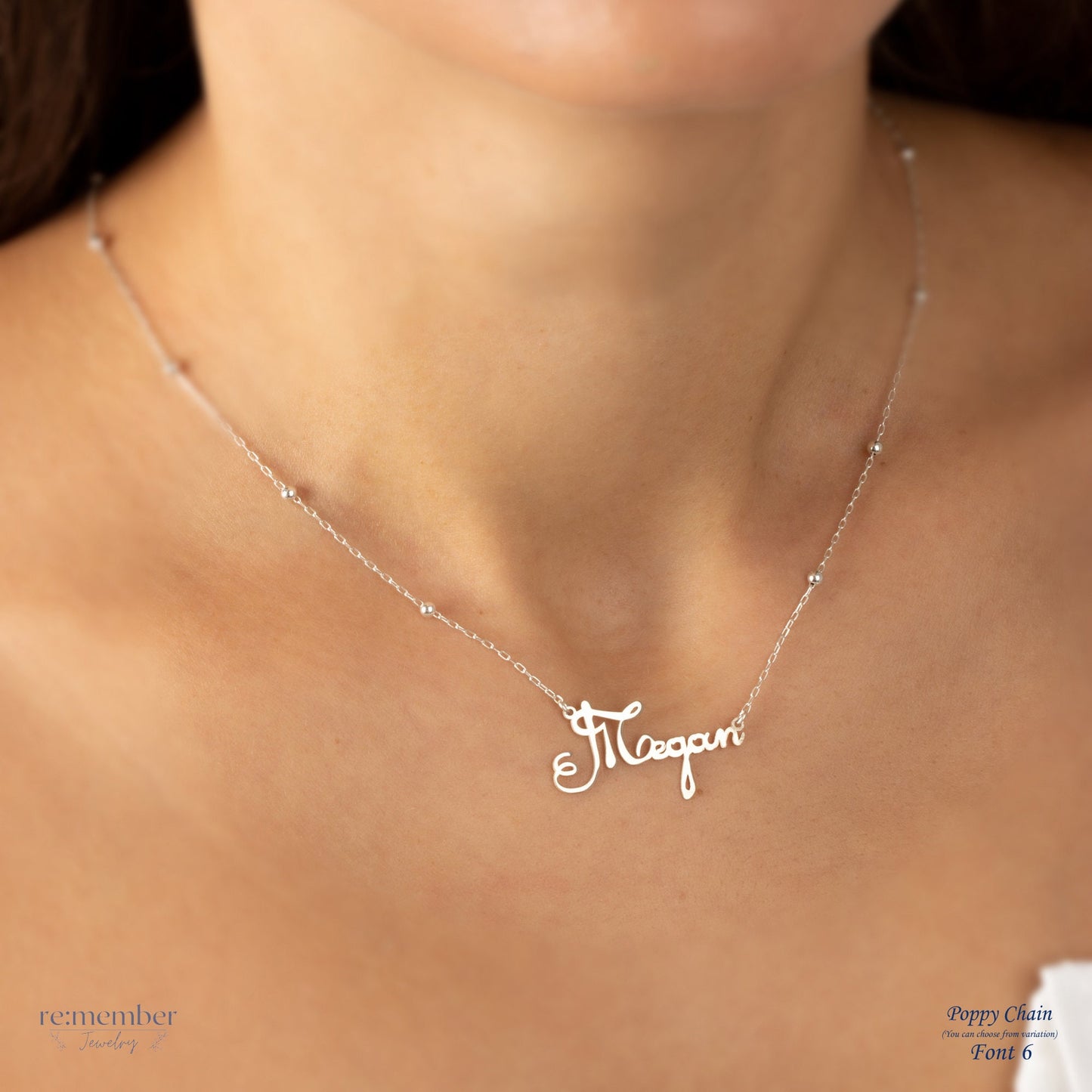 Sterling Silver Minimalist Name Necklace | Custom Name Necklace | Personalised Name Necklace | Custom Nameplate Necklace | Valentines Gift