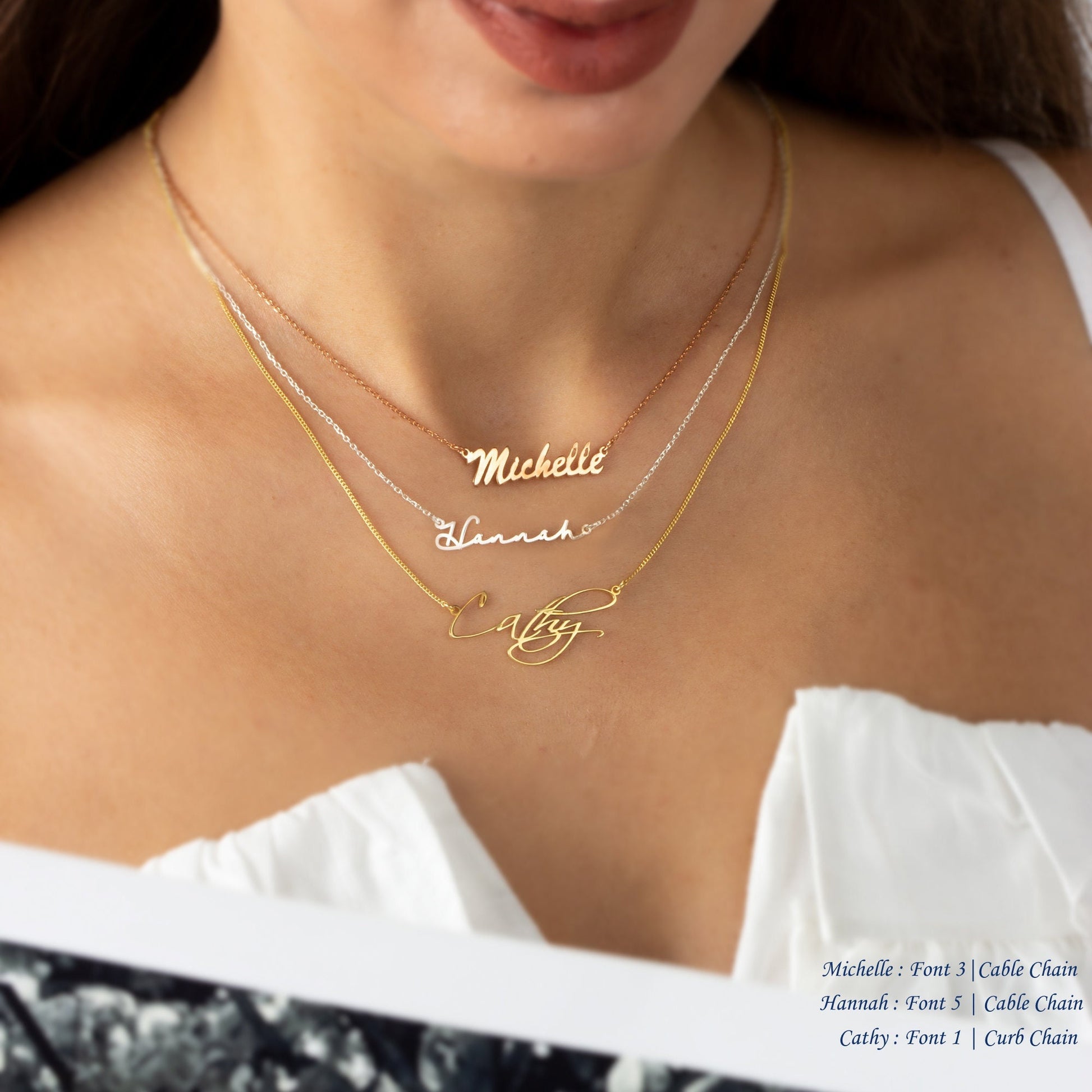 Sterling Silver Minimalist Name Necklace | Custom Name Necklace | Personalised Name Necklace | Custom Nameplate Necklace | Valentines Gift