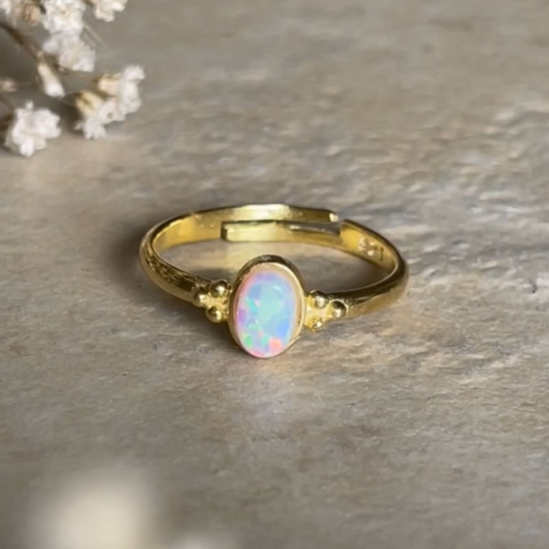 925 Sterling Silver Ring Opal Ring