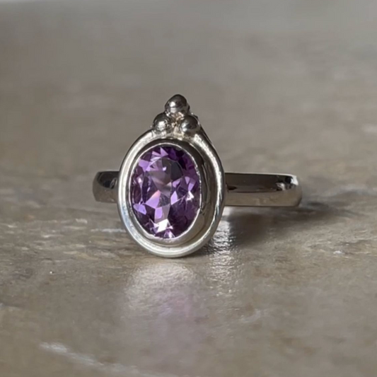 925 Solid Sterling Silver Natural Amethyst