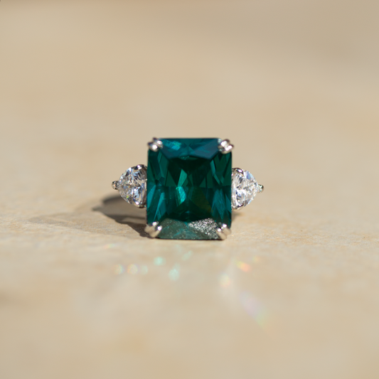 Cubic Zirconia Green | Solid 925 Sterling Silver Ring