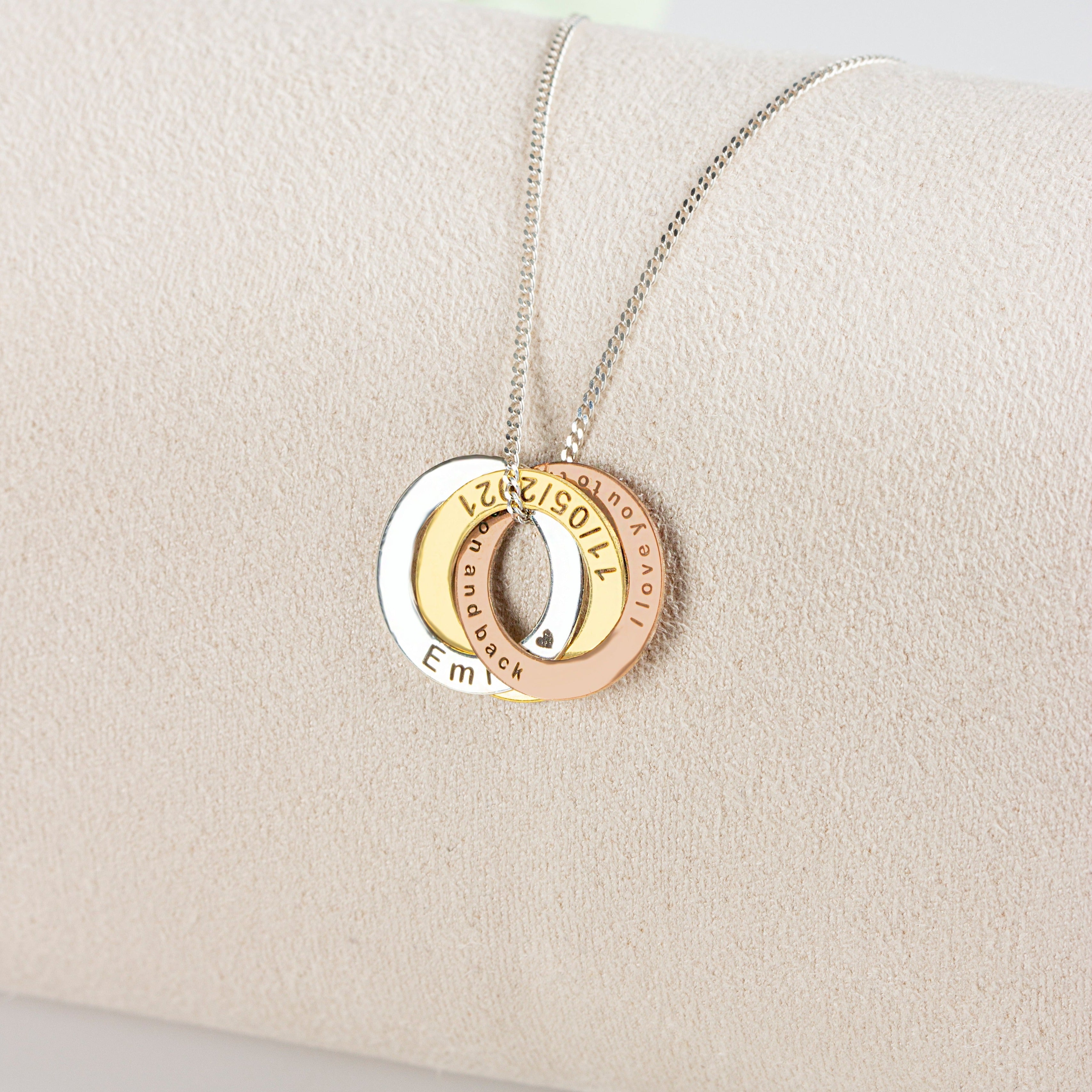 Personalised Gold Sterling Russian Ring Necklace | Lisa Angel