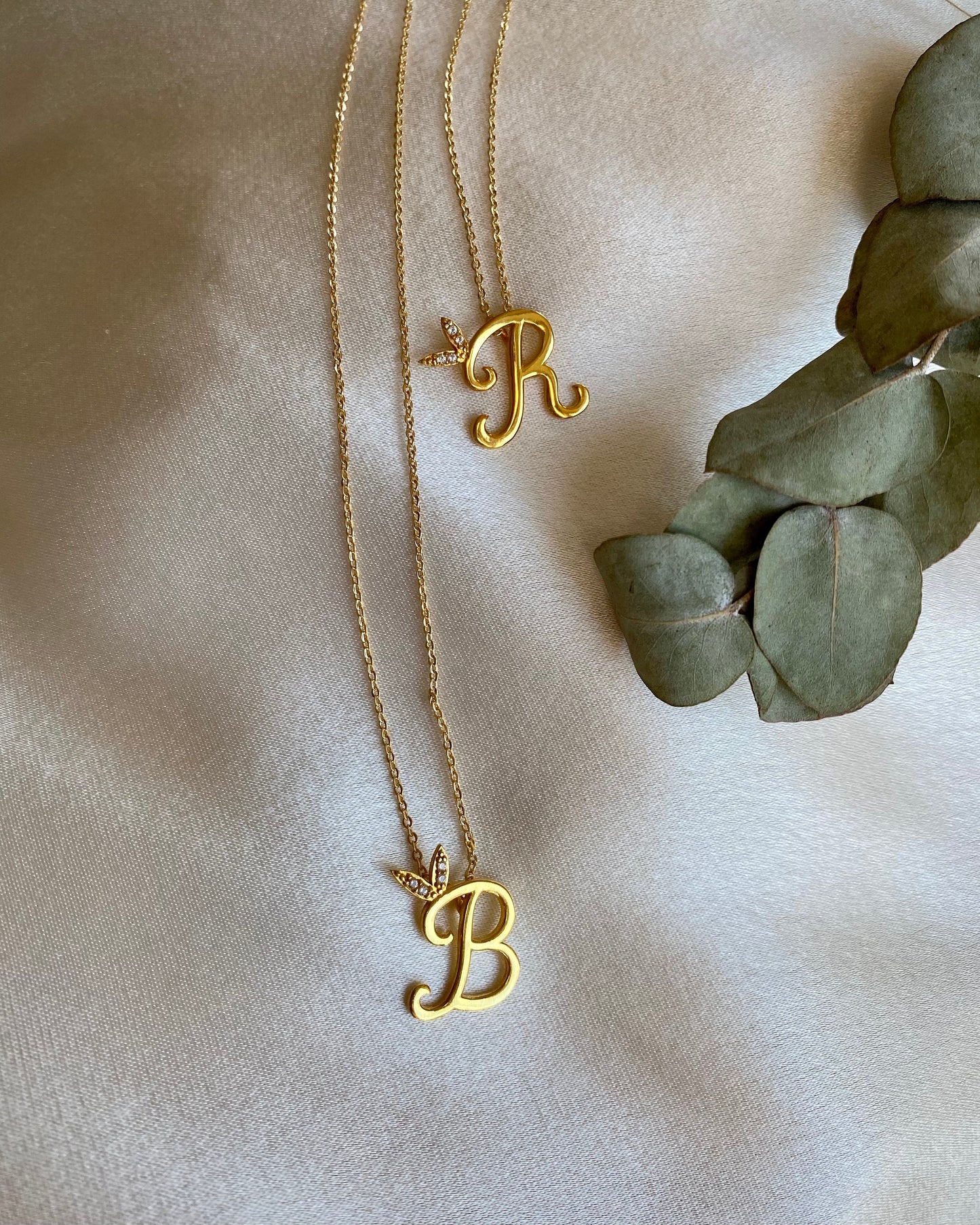 925 Gold Initial Necklace | Unique Initial Necklace | Custom initial Necklace | Personalized initial Necklace | Monogram Necklace |