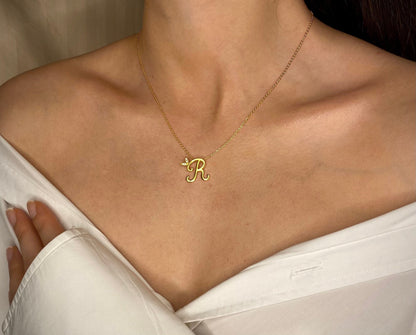 925 Gold Initial Necklace | Unique Initial Necklace | Custom initial Necklace | Personalized initial Necklace | Monogram Necklace |