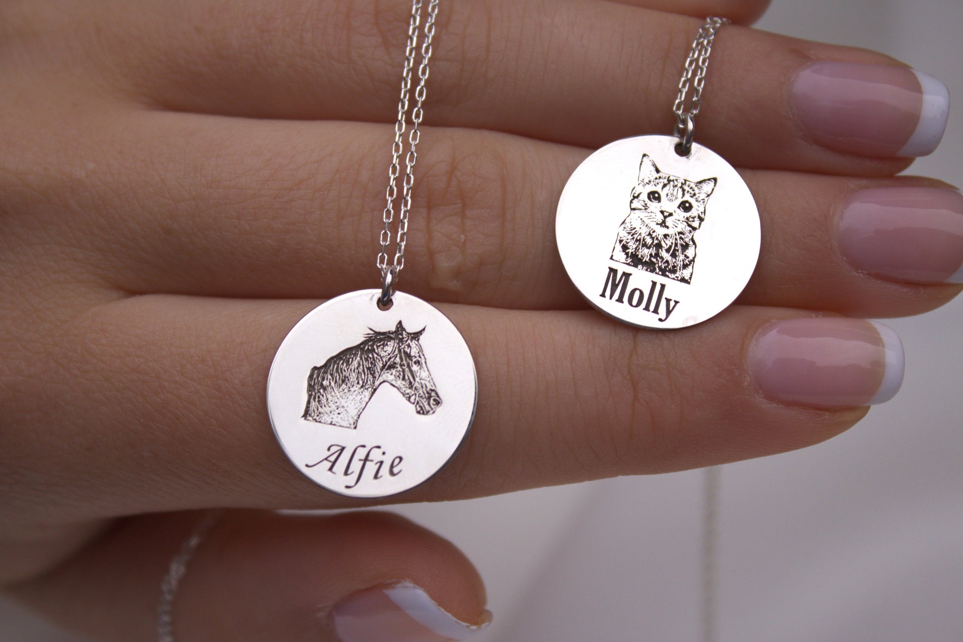 Sterling Silver Personalized Dog Mom Gift Pet Portrait Custom Dog Necklace | Pet Parent Gift | Pet Lover Gift | Dog Name Jewelry For Dog |