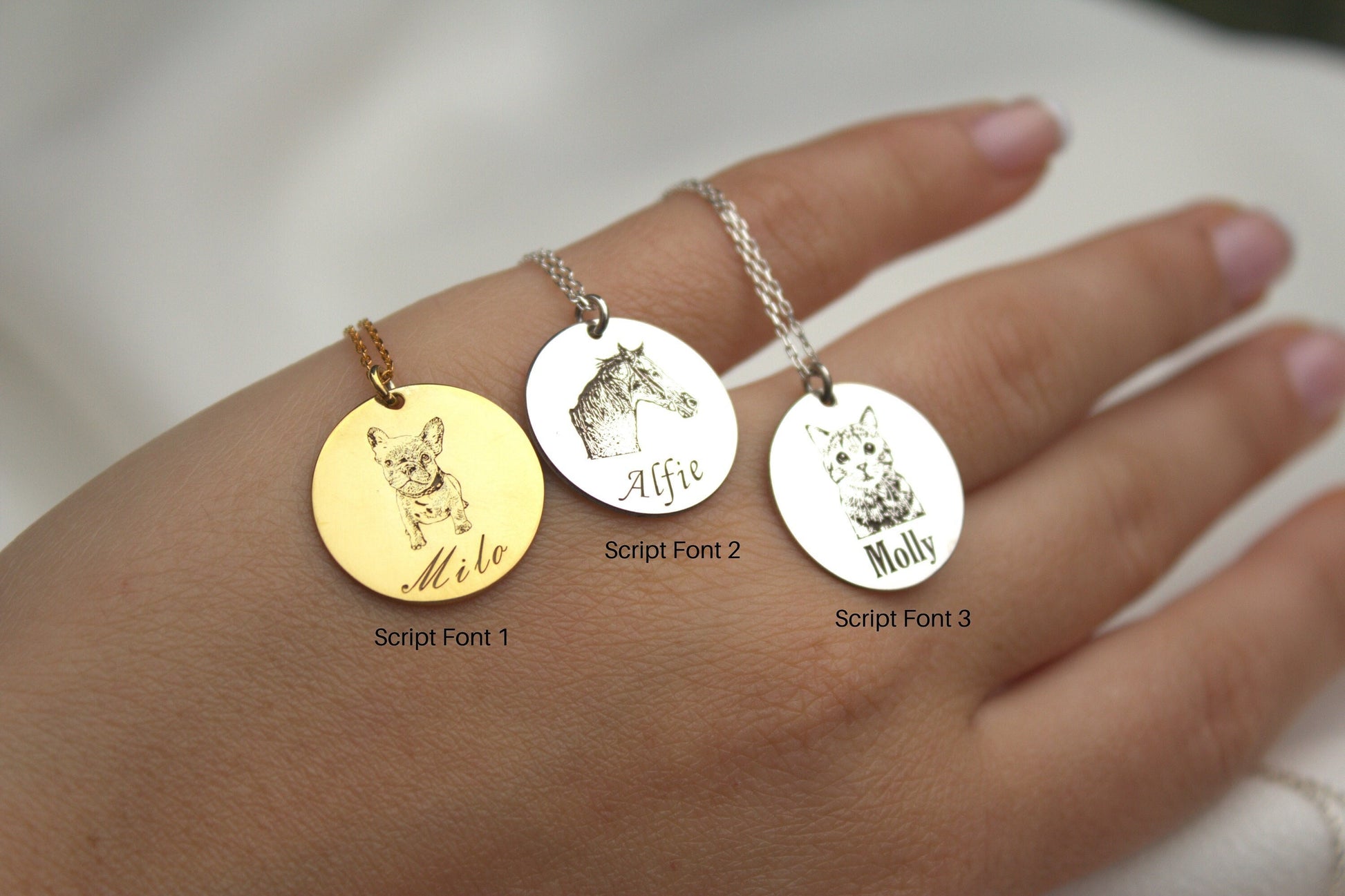 Sterling Silver Personalized Dog Mom Gift Pet Portrait Custom Dog Necklace | Pet Parent Gift | Pet Lover Gift | Dog Name Jewelry For Dog |