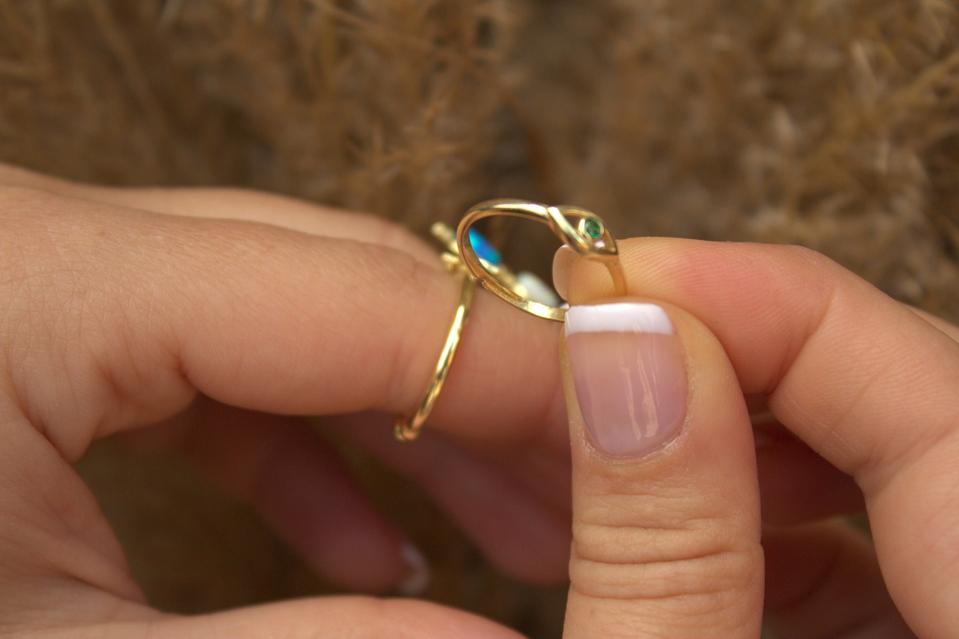 Gold Opal Rings | Opal Ring For Women | Gold Simple Dainty Jewelry | Celestial Jewelry | Wife Gifts For Her Girlfriend | 925 Sterling Silver