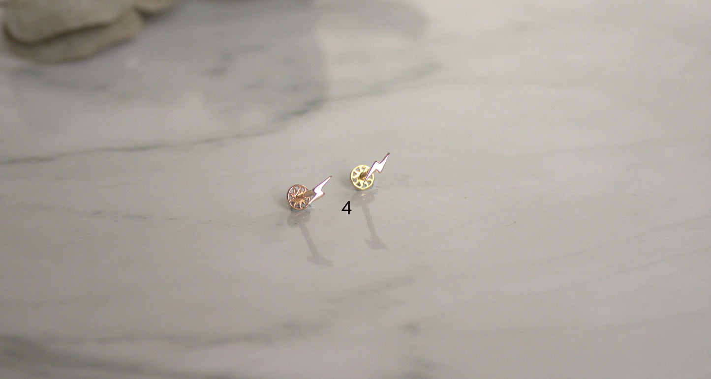 14K Rose Gold Tragus Piercing | Solid Gold Piercing | Helix Piercing | Knot and snake Piercing | Gold Nose Stud | Tiny Cute Gold Piercing