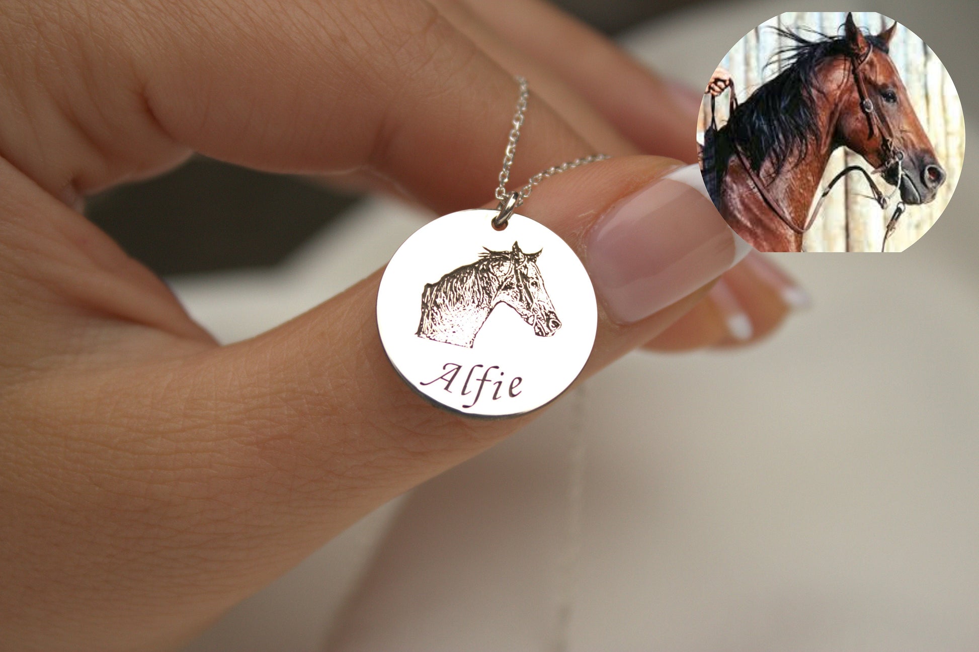 Sterling Silver Personalized Dog Mom Gift Pet Portrait Custom Dog Necklace | Pet Parent Gift | Pet Lover Gift | Dog Name Jewelry For Dog |