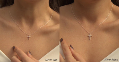 925 Sterling Silver Cross Pendant | Cubic Zirconia Cross Necklace | Gold Cross Pendant Necklace | Dainty Cross Jewellery| Tiny Silver Cross