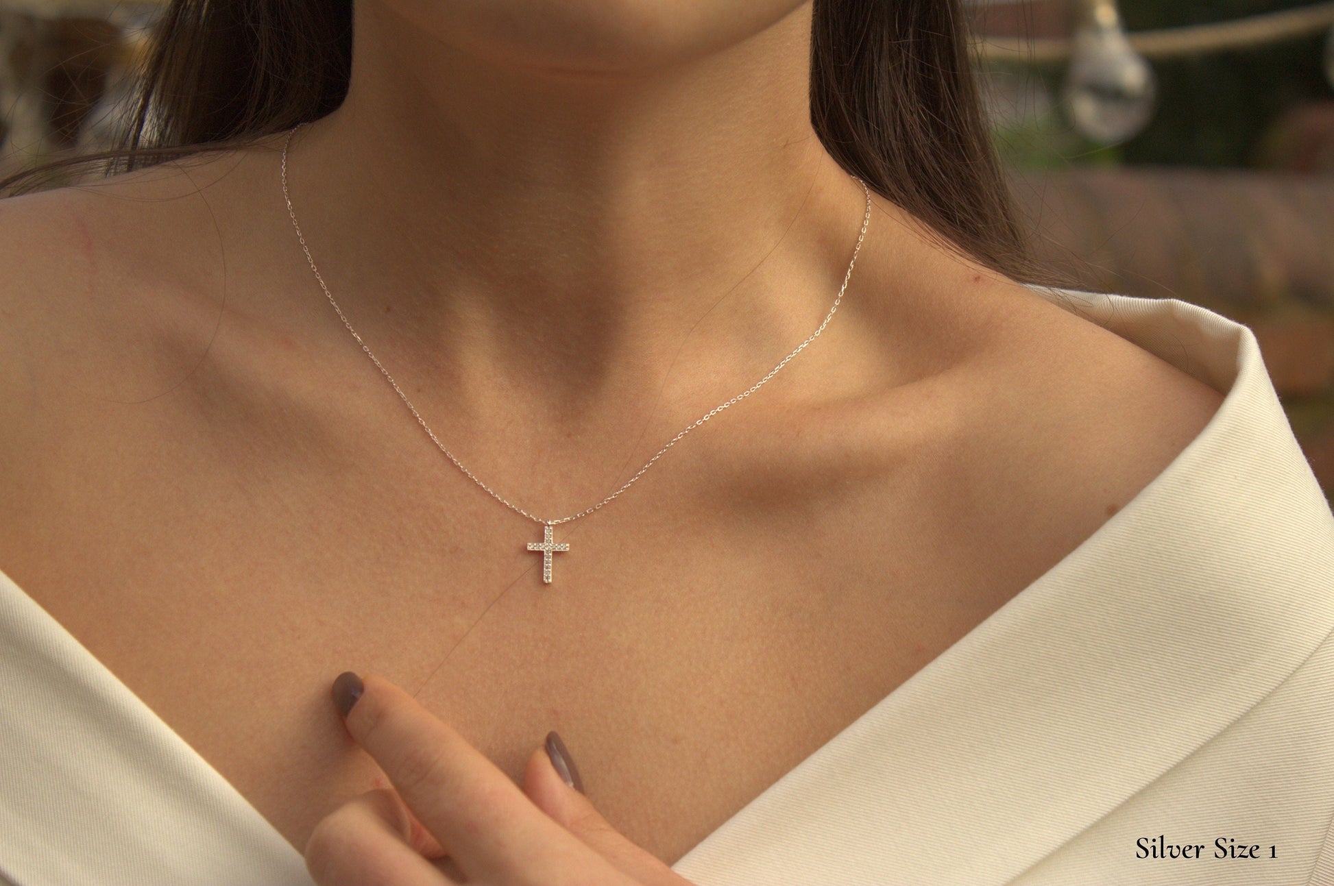 925 Sterling Silver Cross Pendant | Cubic Zirconia Cross Necklace | Gold Cross Pendant Necklace | Dainty Cross Jewellery| Tiny Silver Cross