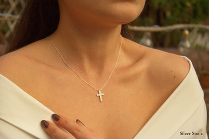 925 Sterling Silver Cross Pendant | Cubic Zirconia Cross Necklace | Gold Cross Pendant Necklace | Dainty Cross Jewellery| Tiny Silver Cross