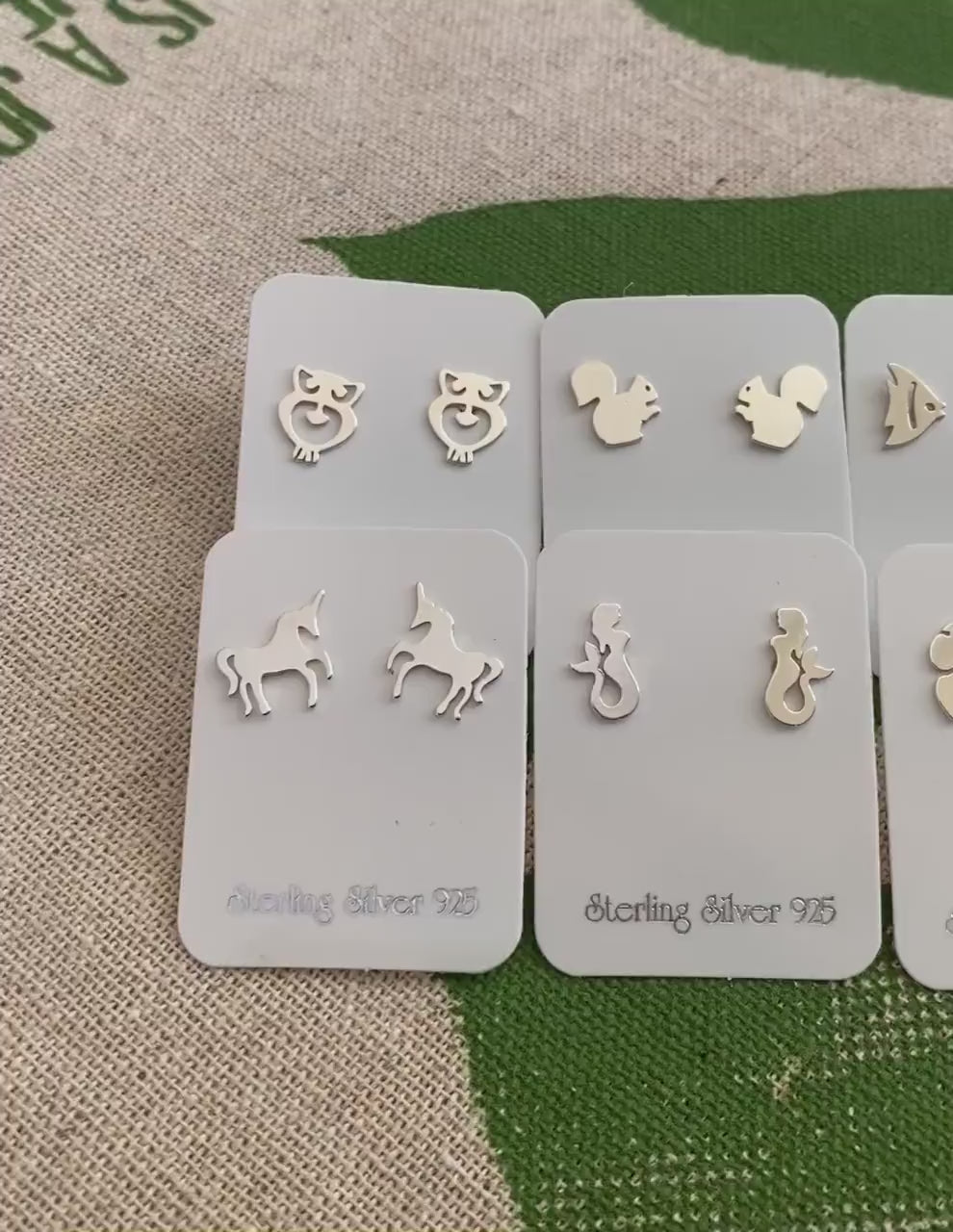 Sterling Silver Funny Animal Earrings | Owl Earrings | Unicorn Earrings | Fish | Mermaid Earrings | Squirrel Earrings | Pineapple Earrings