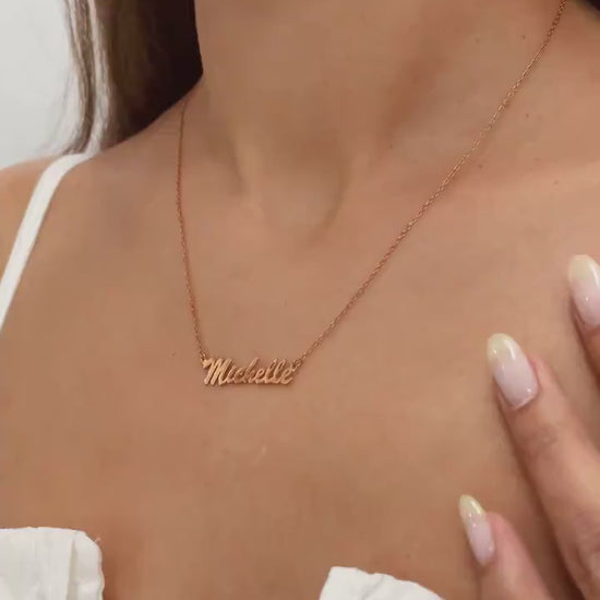 Sterling Silver Minimalist Name Necklace | Custom Name Necklace | Personalised Name Necklace | Custom Nameplate Necklace | Valentines Gift