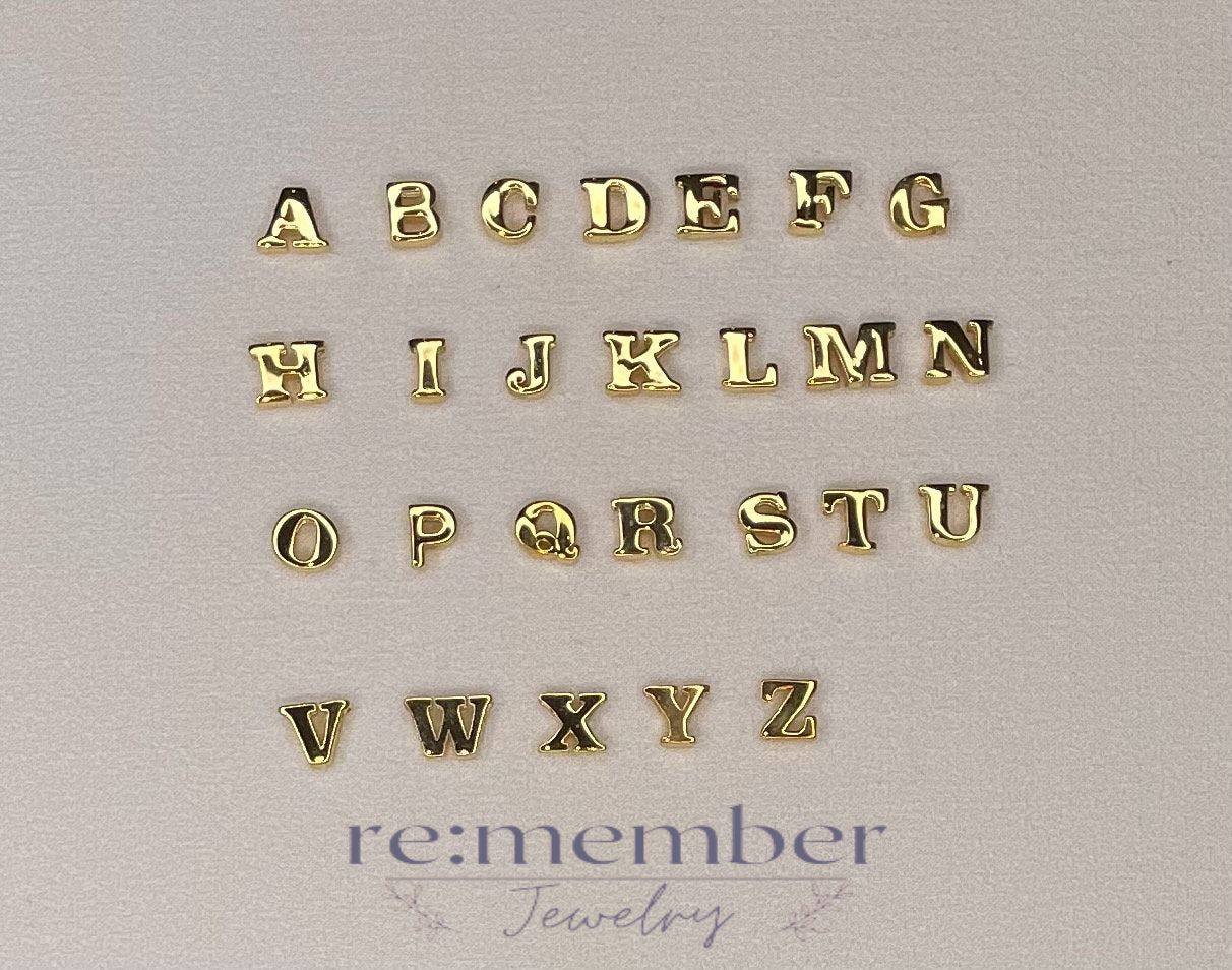 Tiny Dainty Letter Beads Alphabet Letters 14k Gold Letter Beads 