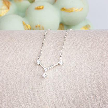 925 Sterling Silver Zodiac Necklace | Personalised Startsign Necklace | Celestial Jewellery | Libra Zodiac Jewellery | Constellation |