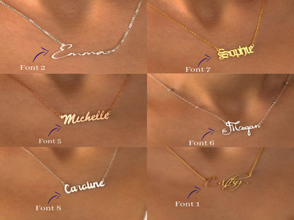 Gold Name Necklace | Sterling Silver Handwriting Name Necklace | Gold , Rose Gold , Silver | Best Friend Christmas Gift | Mom Birthday Gift